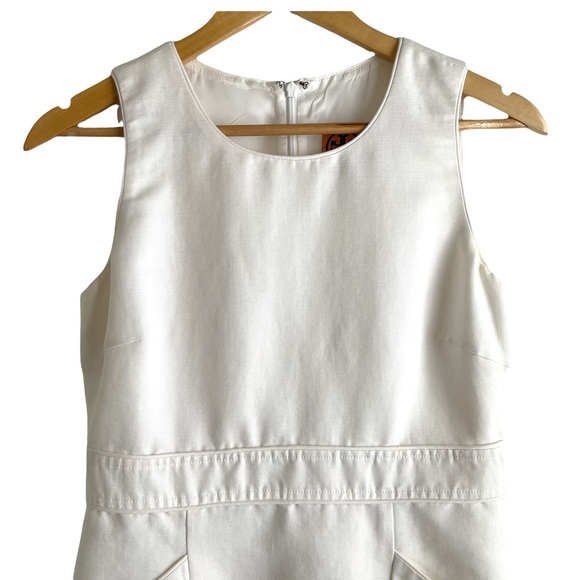 Tory Burch White Sleeveless Sheath Dress Size 6 - Picture 6 of 7